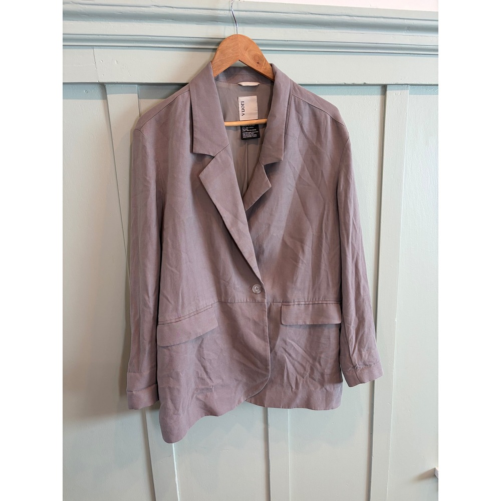 Vuori Trestles Twill Blazer Linen Blend Pebble Gray Quiet Luxury L - Picture 2 of 9